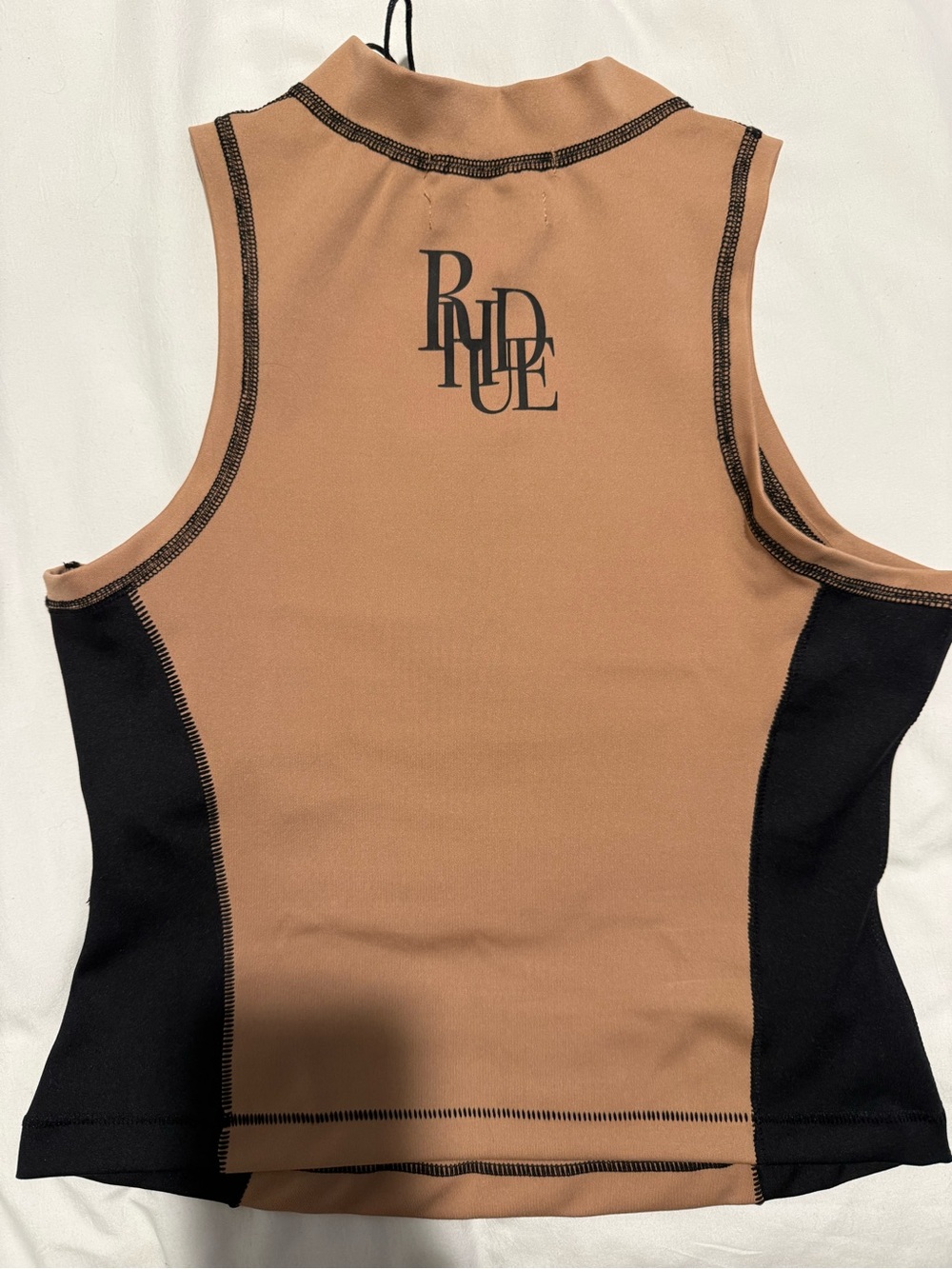 Rhude Brown Tank Top  and Matching Skirt with Black Side Panels - Picture 3 of 6